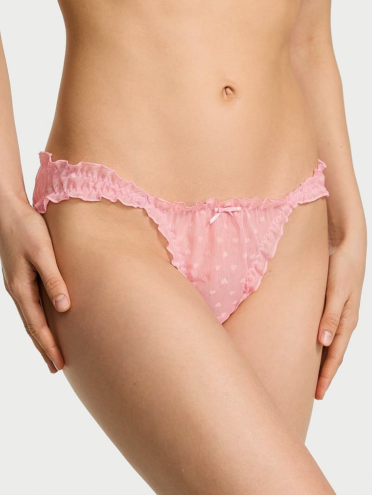 Šifonové kalhotky s volánky Heart Bikini. Produkt je vzorovaný a pochází z kolekce Dream Angels.