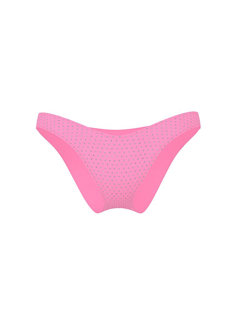 Essential Diamante brazilské bikiny bottom. Produkt je růžové barvy a pochází z kolekce Victoria's Secret Swim.
