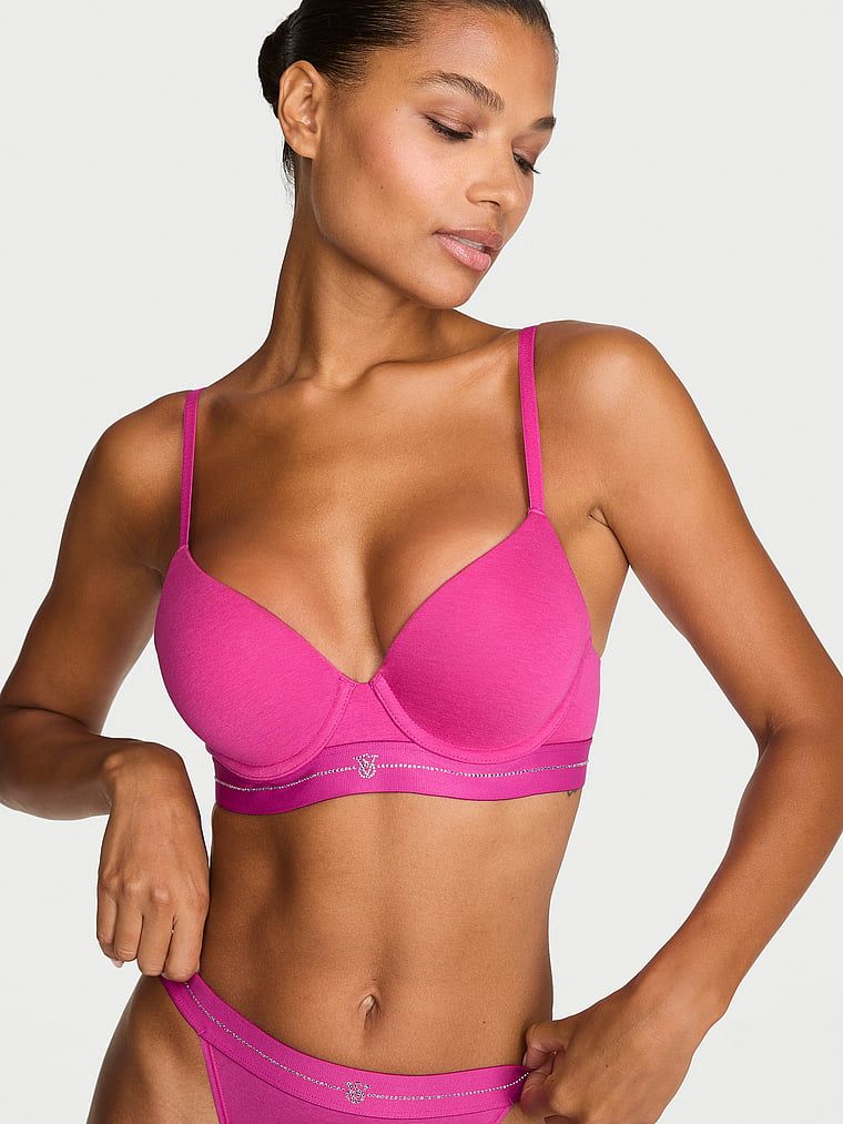 T-shirt Bavlněná push-up podprsenka Perfect Shape Signature Shine