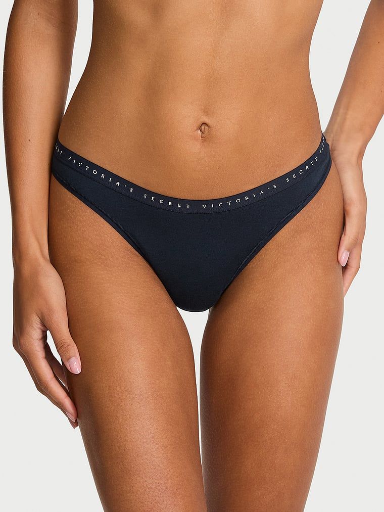 Victoria's Secret Tanga z elastické bavlny vysoko vykrojená