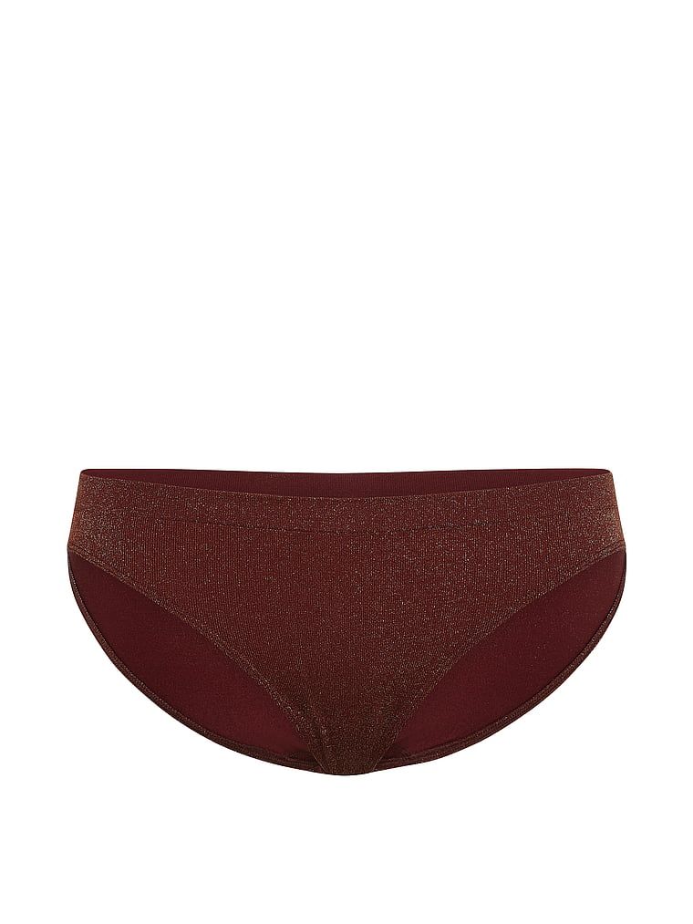 Lesklé třpytivé bikinové kalhotky. Produkt je hnědé barvy a pochází z kolekce Seamless.