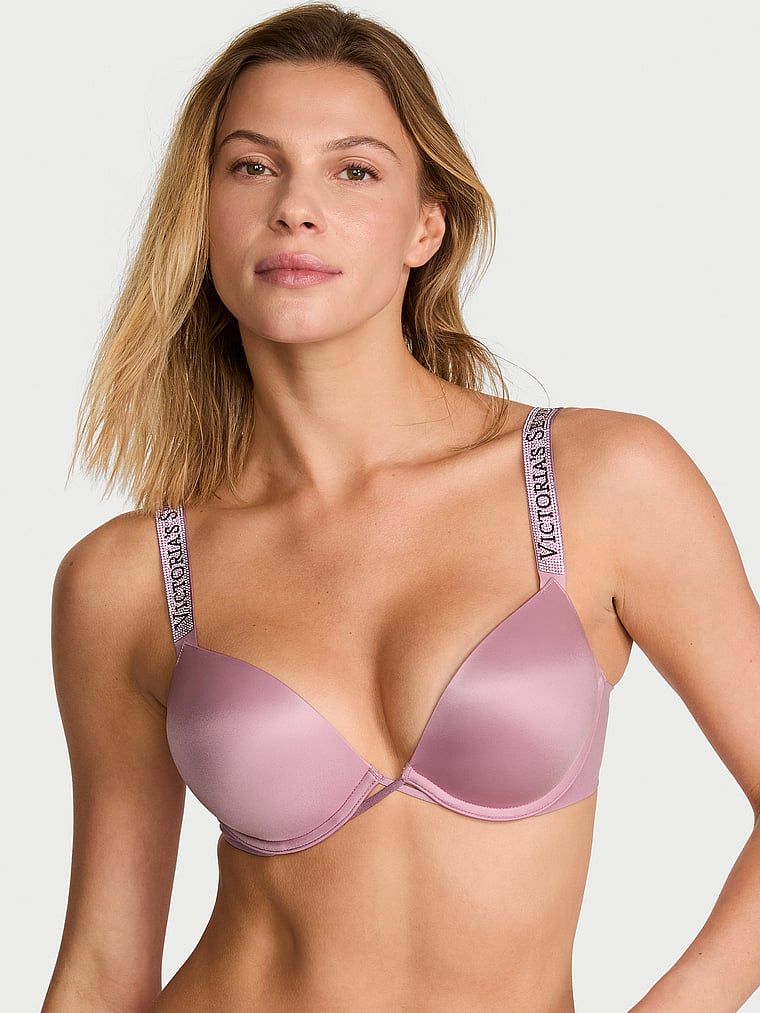 Saténová lesklá push-up podprsenka Bombshell Add-2-Cups