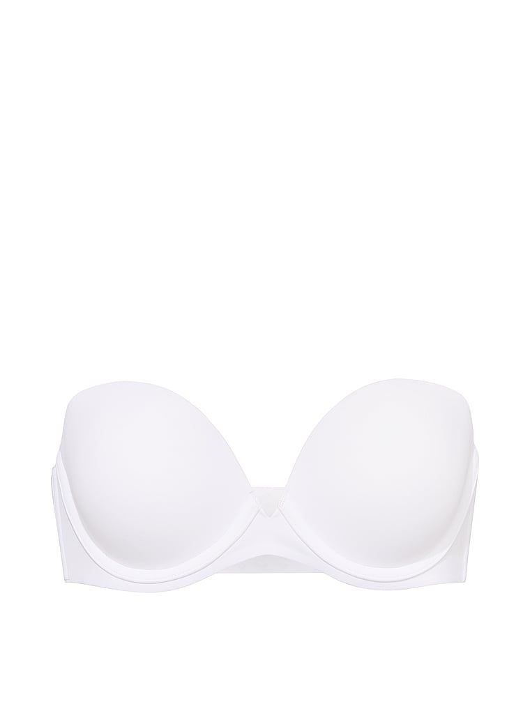 Push-up podprsenka bez ramínek. Produkt je bílé barvy a pochází z kolekce Invisible by Victoria's Secret.