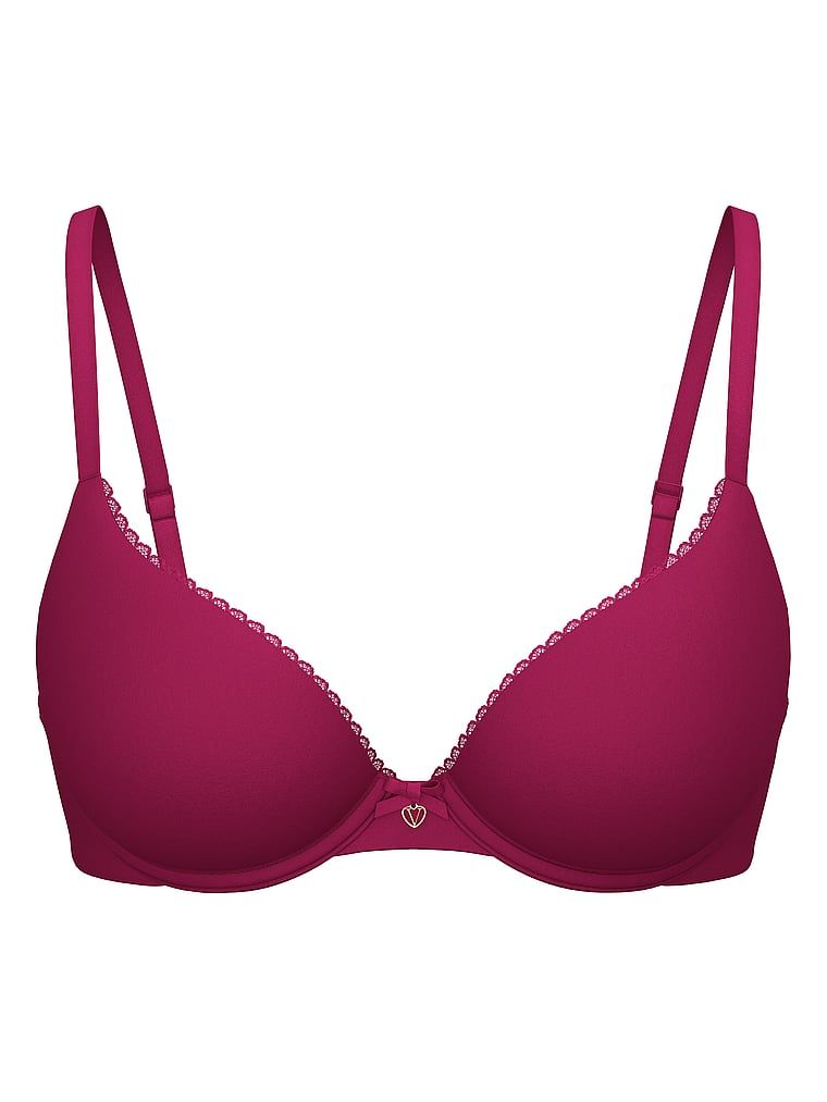 Mírně vyztužená podprsenka s výrazně vysazenými košíčky. Produkt je růžový a pochází z kolekce Body by Victoria.