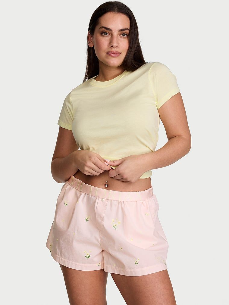 Victoria's Secret Bavlněné pyžamové šortky Mix & Match Sleep Heritage