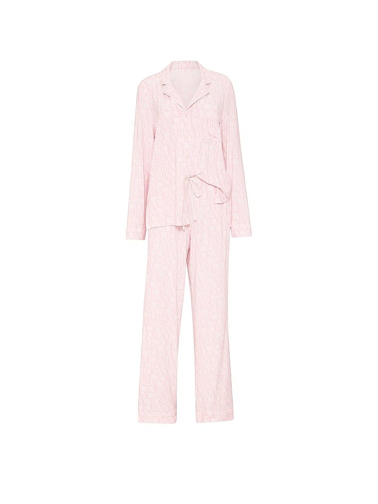 Modalní pyžamo s dlouhými rukávy SoSoft. Produkt je vzorovaný a pochází z kolekce Victoria's Secret.