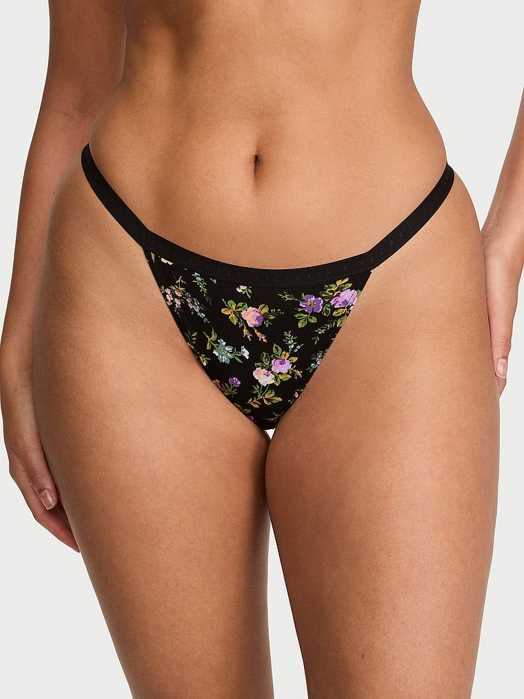 Victoria's Secret Kalhotky V-String z elastické bavlny