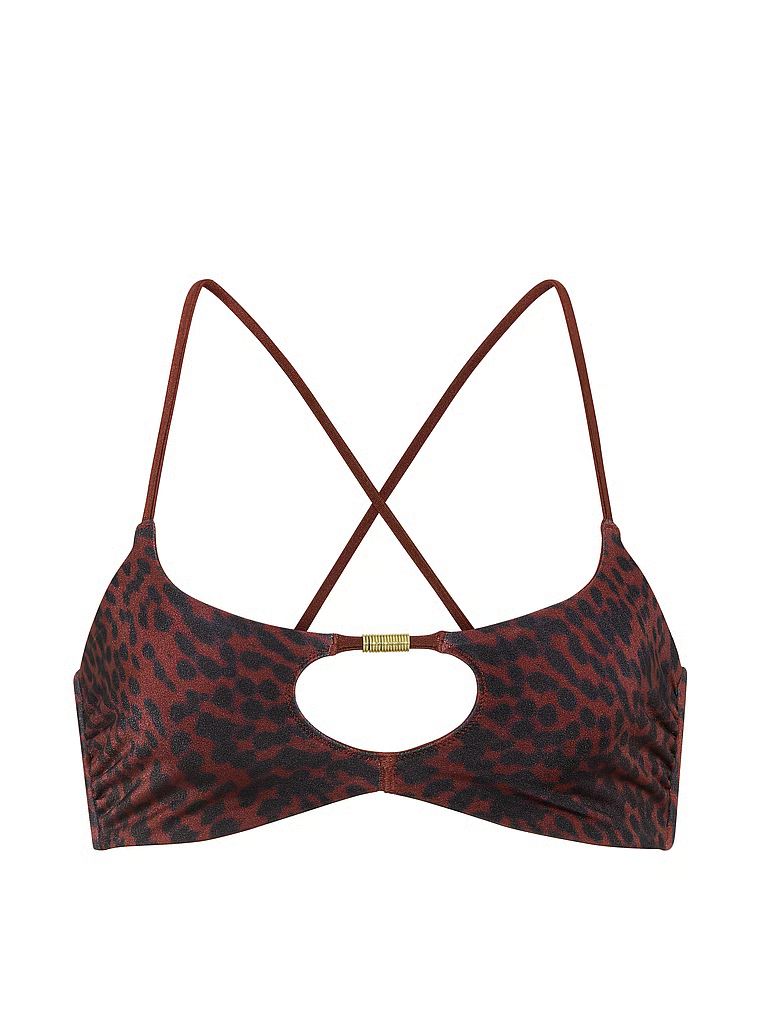 Kroužky s výřezem na horní části bikin. Produkt je vzorovaný a pochází z kolekce Victoria's Secret Swim.