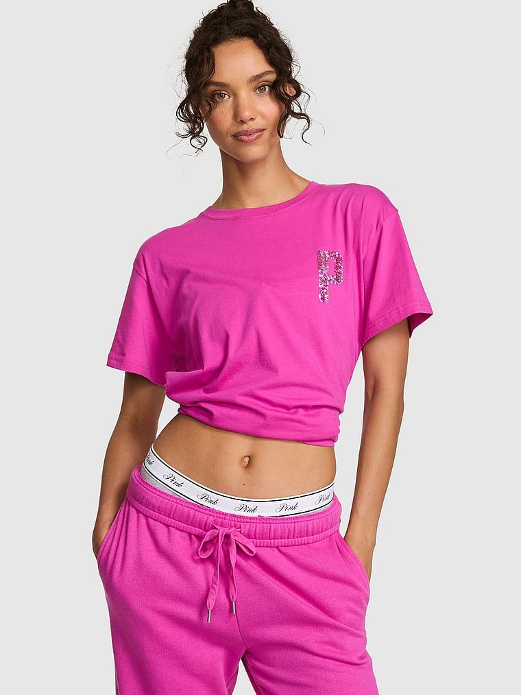 PINK Tričko Campus Cotton s krátkým rukávem