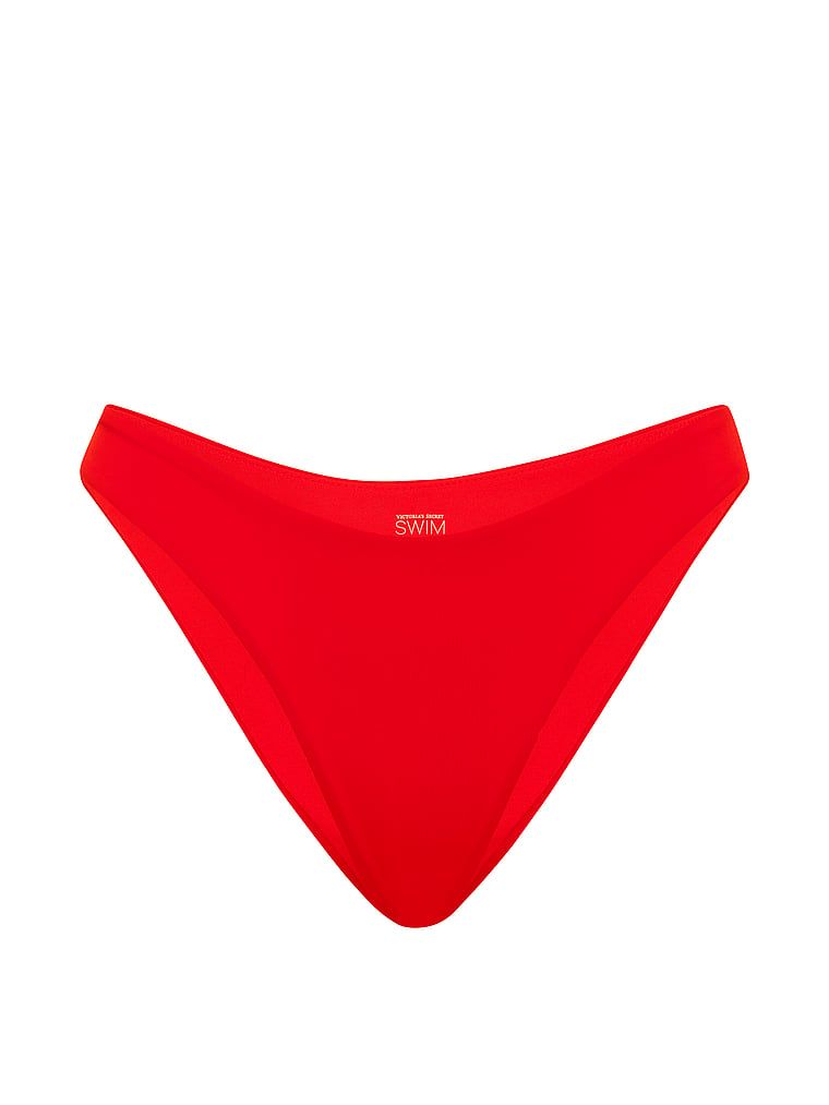 Nezbytný brazilský spodní spodek bikin. Produkt je červené barvy a pochází z kolekce Victoria's Secret Swim.