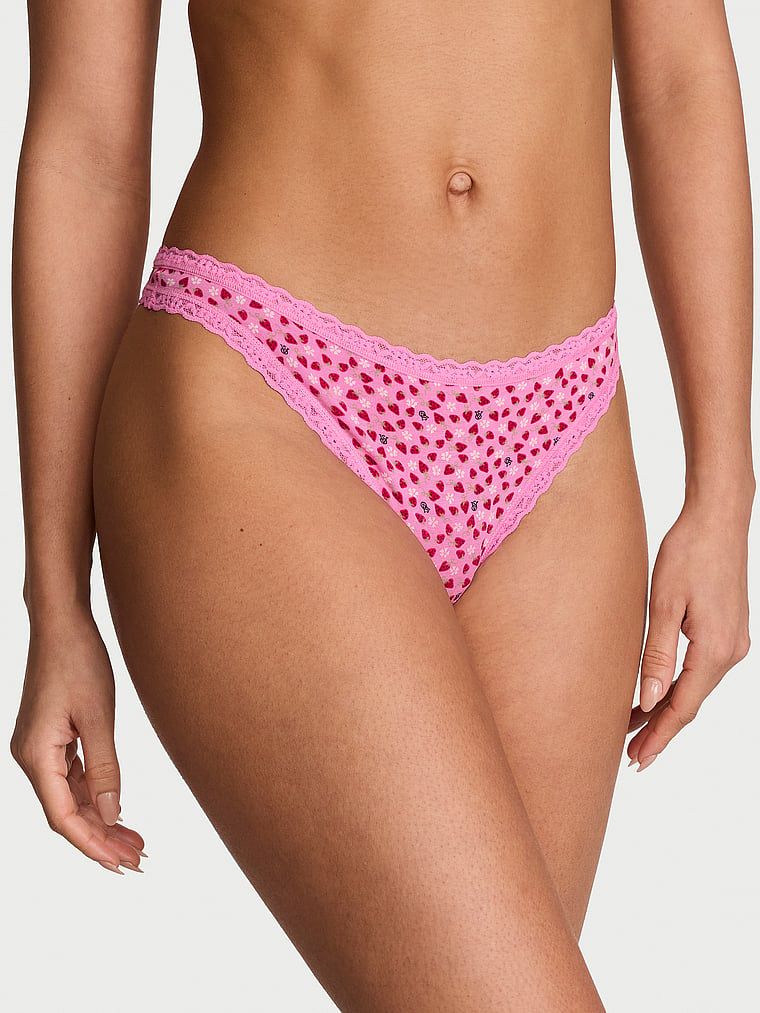 Bavlněná tanga s krajkou v pase