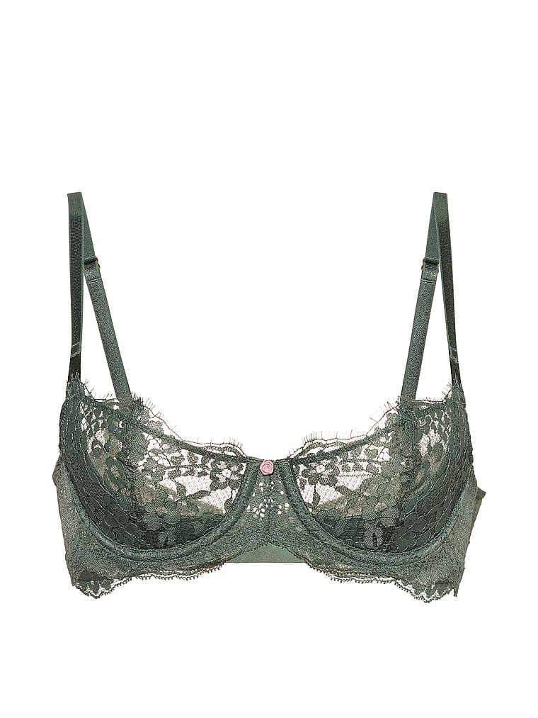 Wicked Lace Balconette nepolstrovaná podprsenka Balconette. Produkt je zelené barvy a pochází z kolekce Dream Angels.