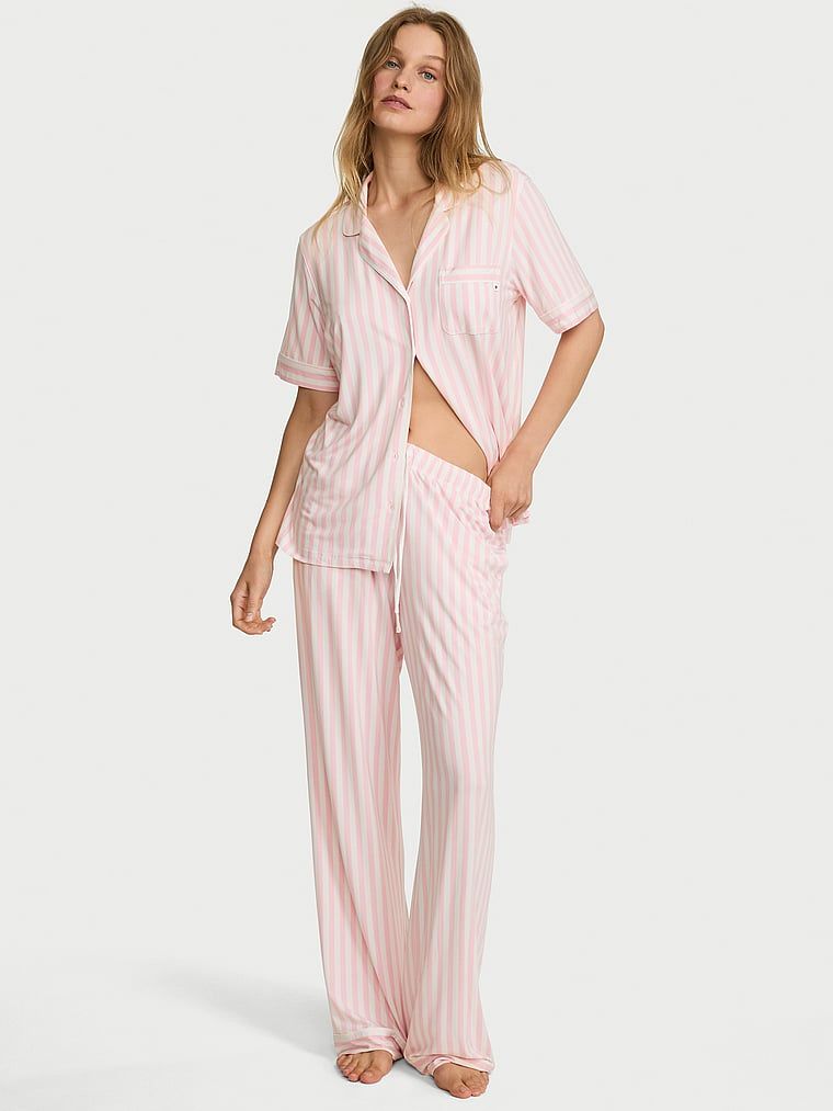 Victoria's Secret SoSoft dlouhé pyžamo z modalu s krátkým rukávem