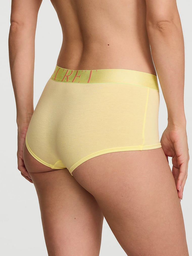 Logo Boyshorts s explodovaným Cotton. Produkt je žluté barvy a pochází z kolekce Cotton.