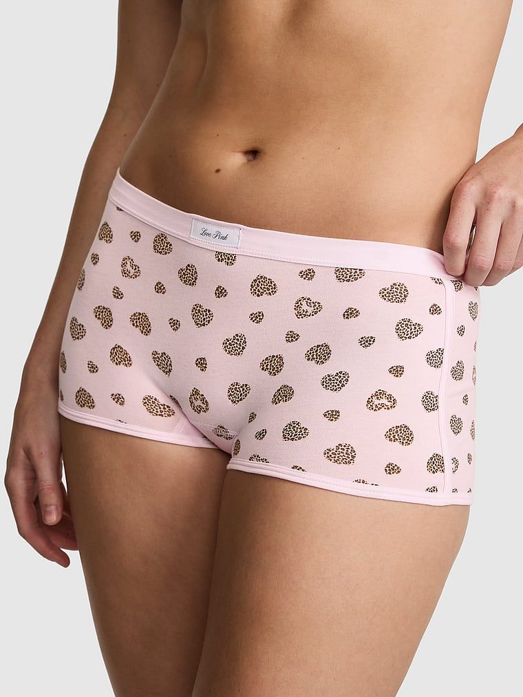 PINK Bavlněné kalhotky Boyshort Dorm