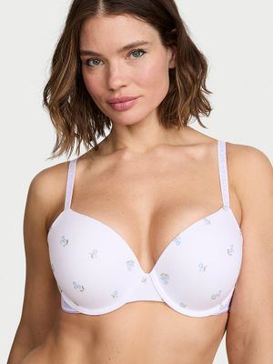 T-shirt Bavlněná vyšívaná push-up podprsenka Perfect Shape