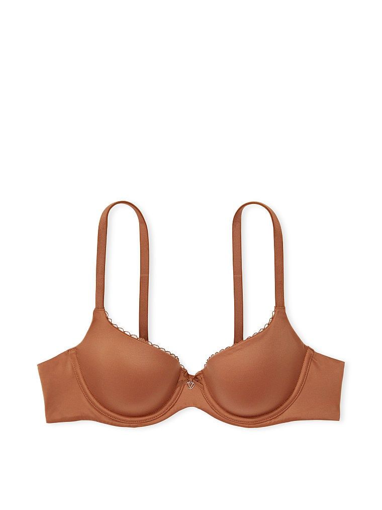 Hladká Demi mírně vyztužená podprsenka. Produkt je hnědý a pochází z kolekce Body by Victoria.