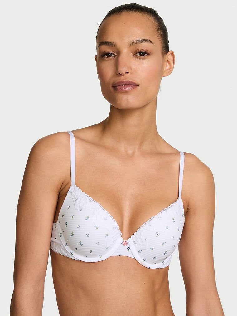 Push-up bavlněná podprsenka Perfect Shape Shadow Stripe. Produkt je květinové barvy a pochází z kolekce triček.