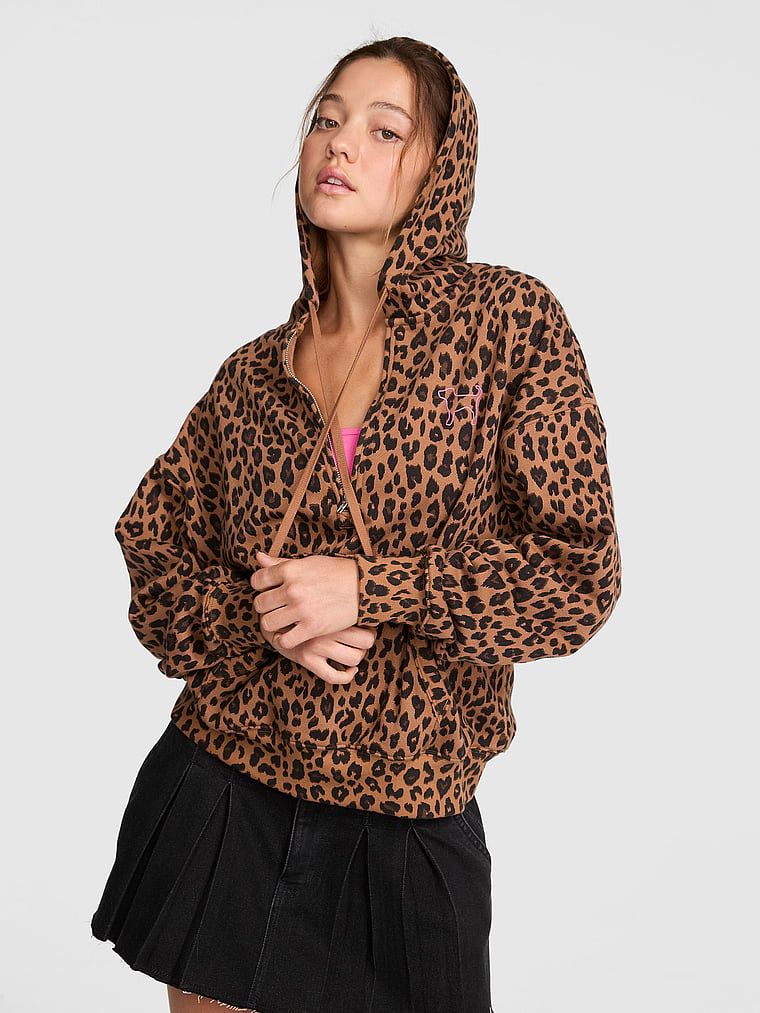 Mikina s kapucí a krátkým zipem Campus Fleece