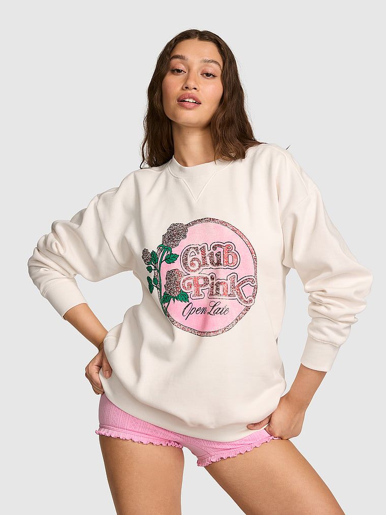 PINK Mikina crew Campus Fleece