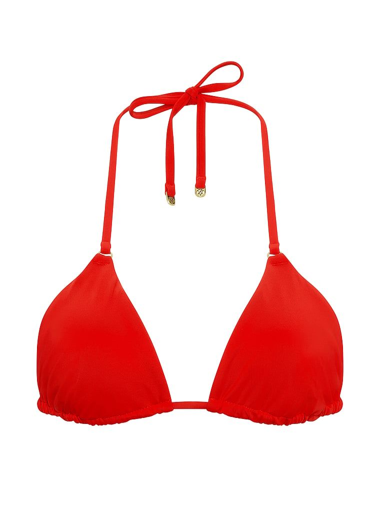 Essential Triangle bikini top. Produkt je červené barvy a pochází z kolekce Victoria's Secret Swim.