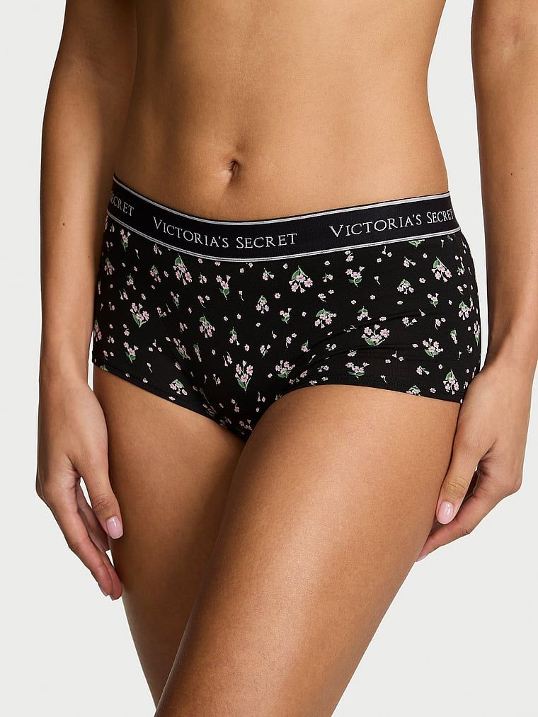 Bavlněné kraťasy s logem v pase Boyshort. Produkt má květinový vzor a pochází z kolekce Cotton.