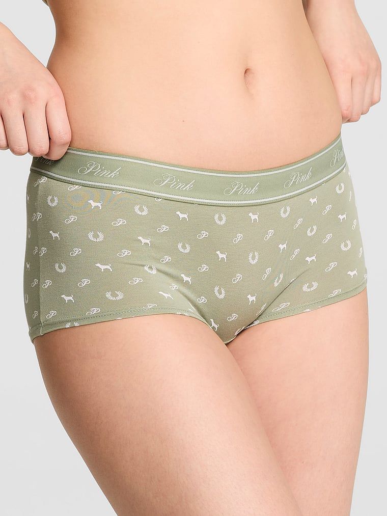 Bavlněné kalhotky boyshort s logem
