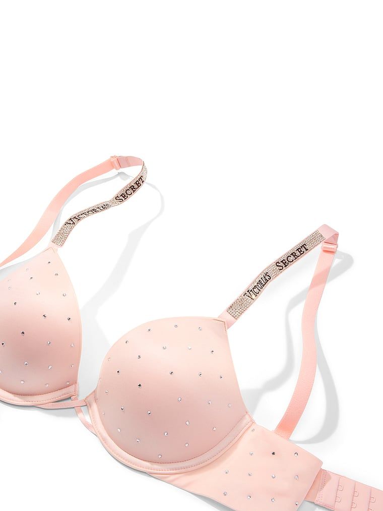 Podprsenka na kliky, lesk na ramínka. Produkt je růžové barvy a pochází z kolekce Very Sexy.