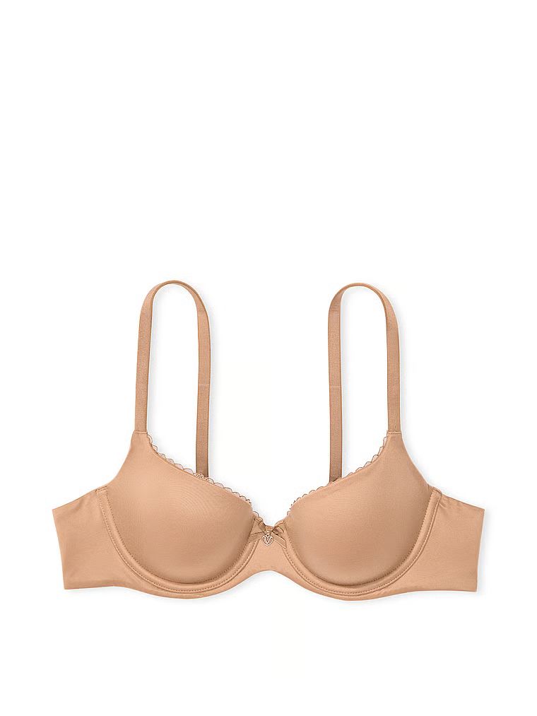 Hladká Demi mírně vyztužená podprsenka. Produkt je béžový a pochází z kolekce Body by Victoria.