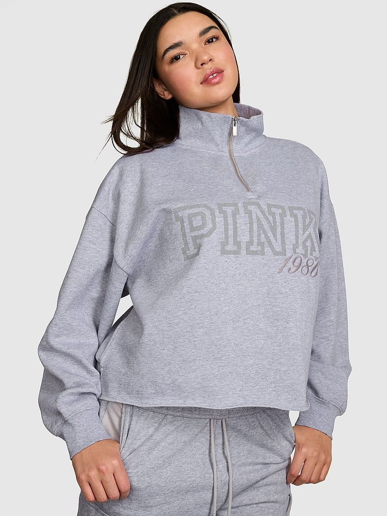 Mikina Campus Fleece rovný střih zip 1/4