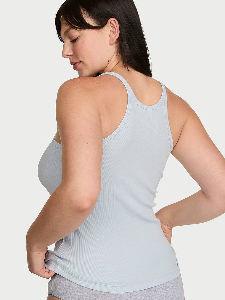 Mix & Match bavlněné noční top. Produkt je modré barvy a pochází z kolekce Victoria's Secret.