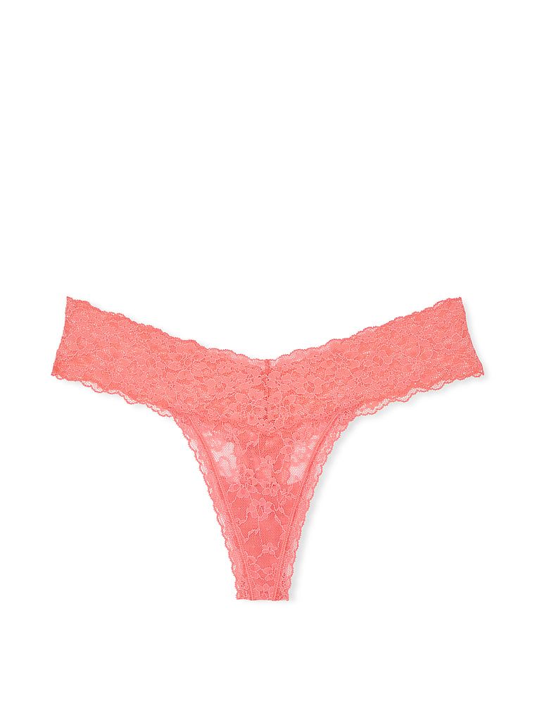 Krajková krajková tanga. Produkt je oranžový a pochází z kolekce Lacie.