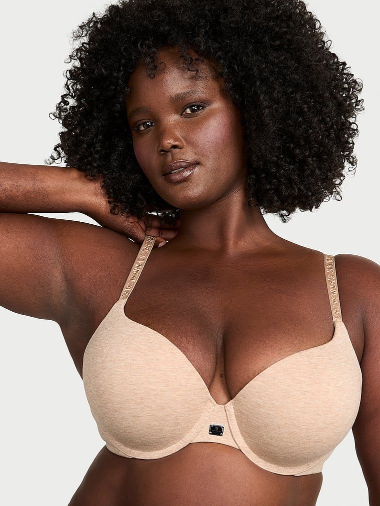 T-shirt Bavlněná push-up podprsenka Perfect Shape s kovovým logem