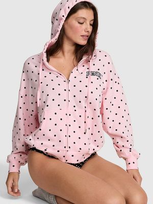 PINK Mikina Campus Fleece s kapucí a celorozepínacím zipem