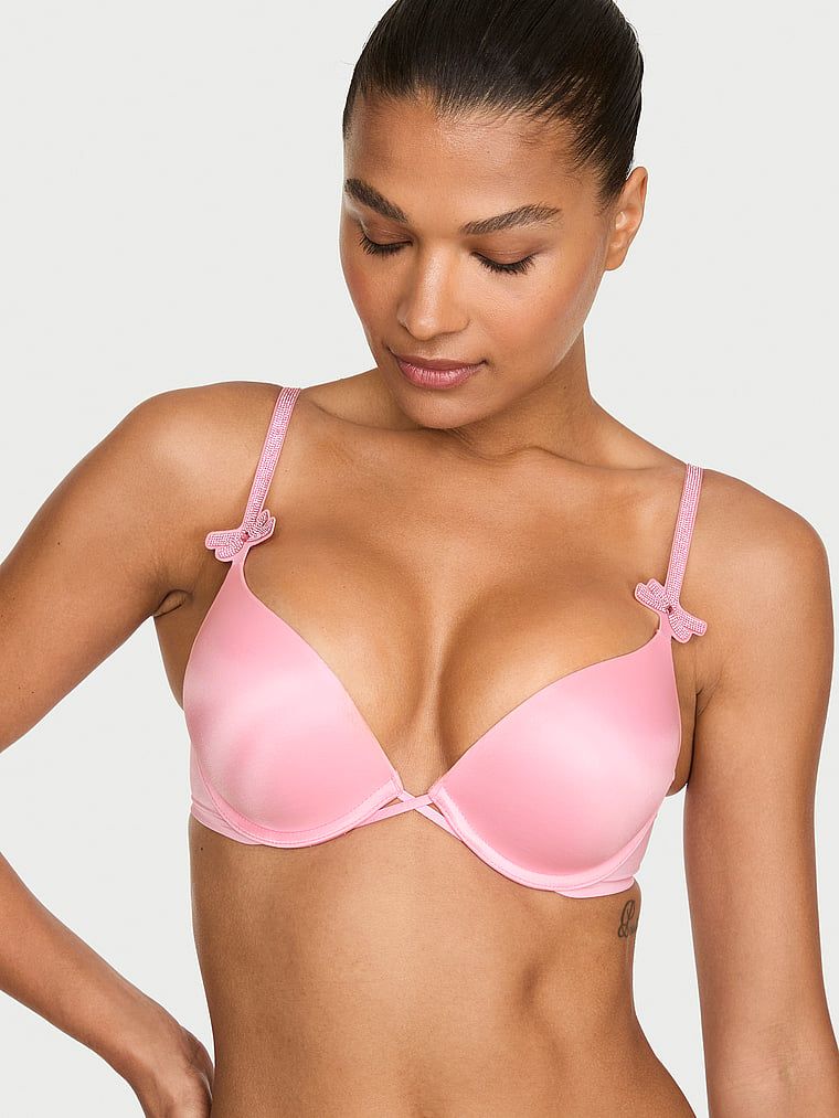 Very Sexy Push-up podprsenka Bombshell s třpytivými mašličkami přidávající 2 velikosti košíčků