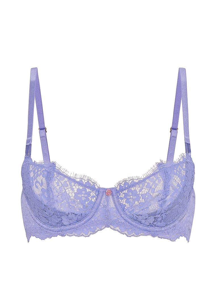 Wicked Lace Balconette nepolstrovaná podprsenka Balconette. Produkt je modré barvy a pochází z kolekce Dream Angels.