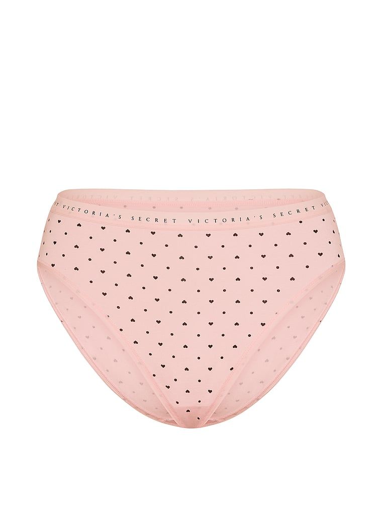 Bavlněné slipy s vysoko střiženými nohavičkami. Produkt je vzorovaný a pochází z kolekce Victoria's Secret.