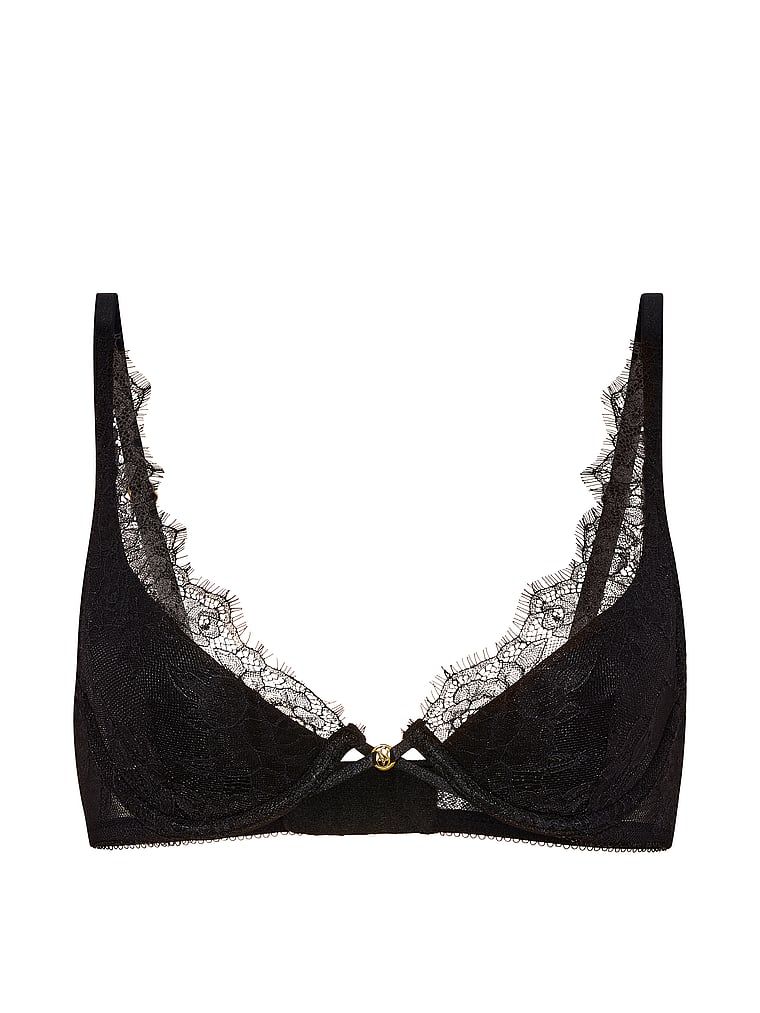 Mírně vycpaná krajková podprsenka Rose Plunge. Produkt je černý a pochází z kolekce Very Sexy.