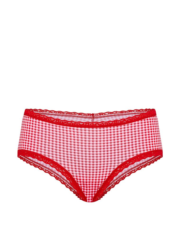Bavlněné kalhotky s krajkou na okrajích Lace-Waist Cheeky. Produkt je vzorovaný a pochází z kolekce Lace Trim.