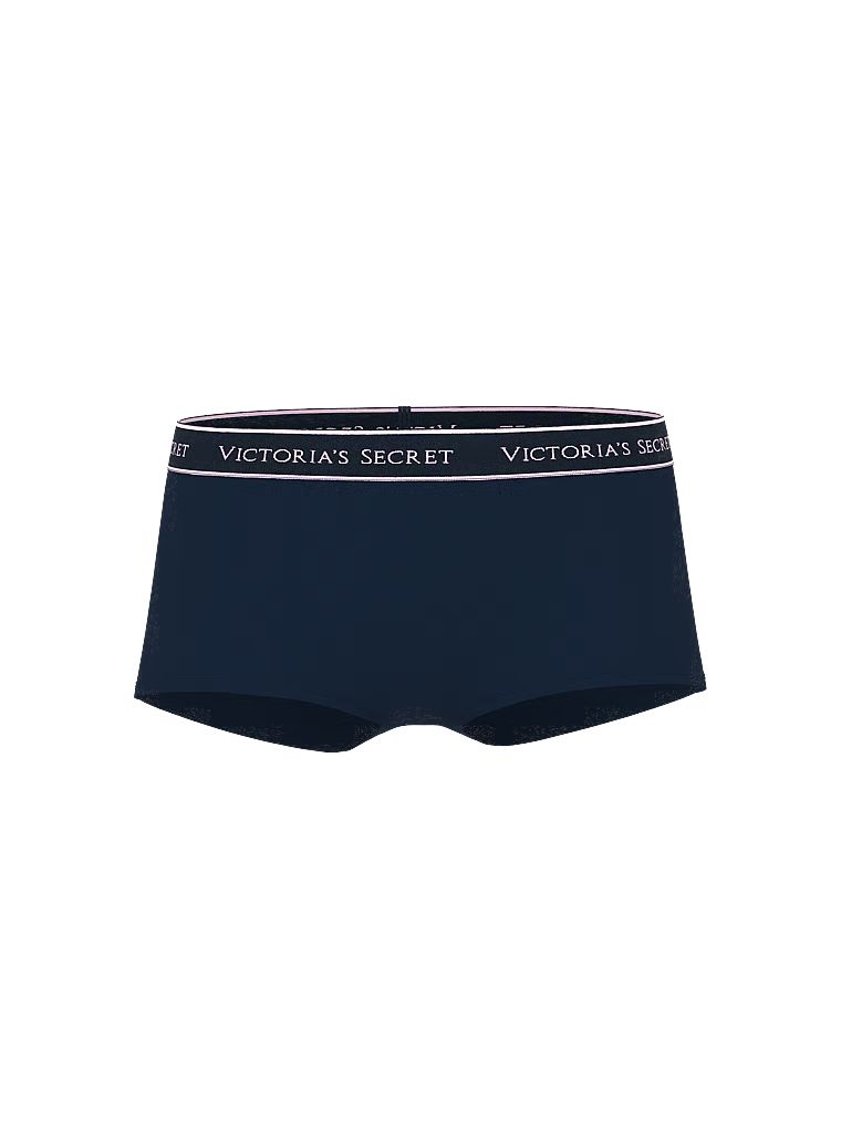 Bavlněné šortky s logem v pase Boyshort. Produkt je modré barvy a pochází z kolekce Cotton.