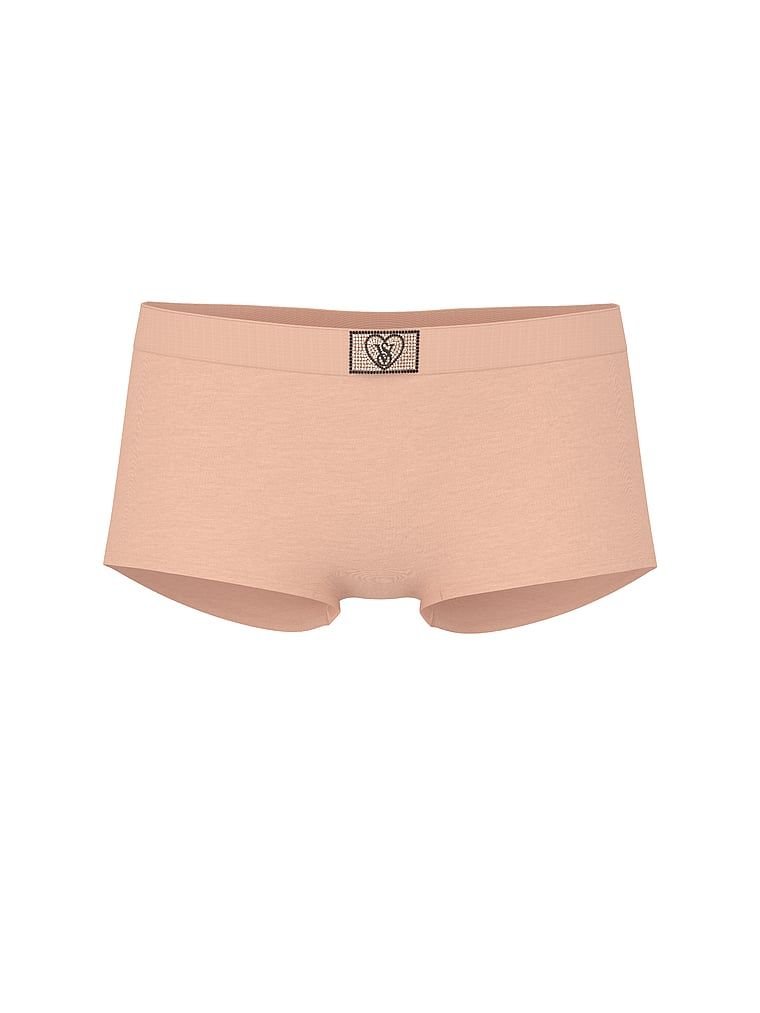 Bavlněné šortky s lesklým logem Boyshort Heart Shine Patch. Produkt je růžové barvy a pochází z kolekce Cotton.