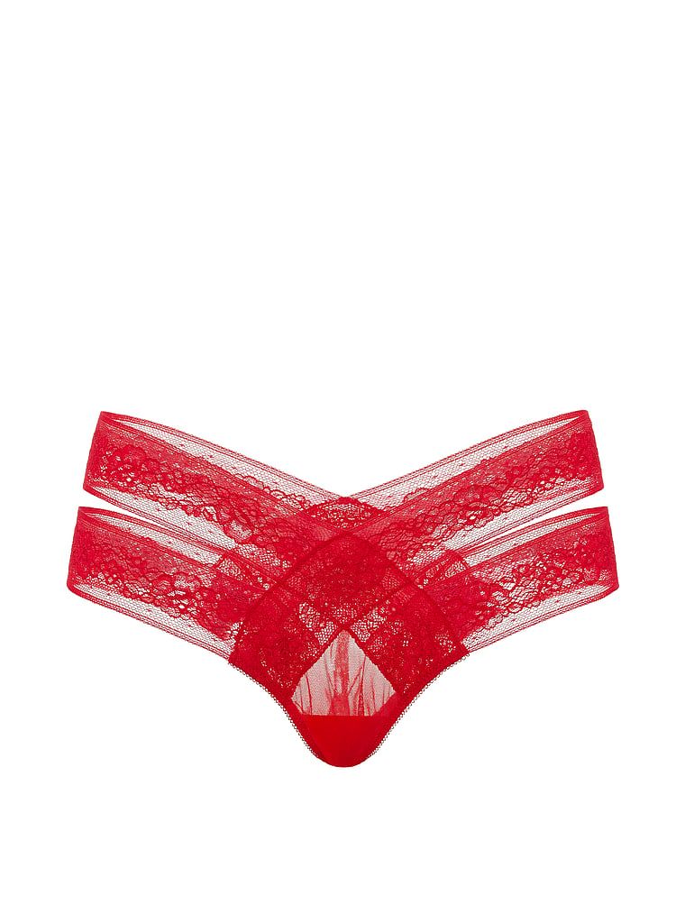 Kalhotky s výřezem a krajkou Strappy Cut-Out. Produkt je červené barvy a pochází z kolekce Very Sexy.