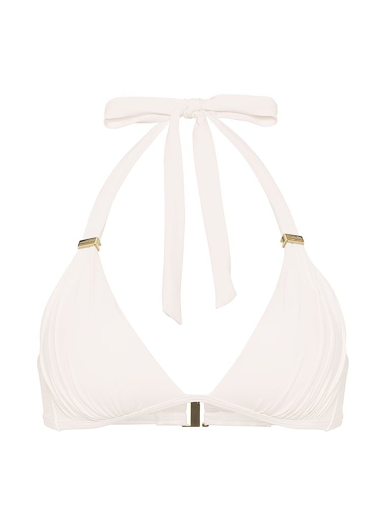 Nezbytný Harlow push-up bikinový top. Produkt je bílé barvy a pochází z kolekce Victoria's Secret Swim.