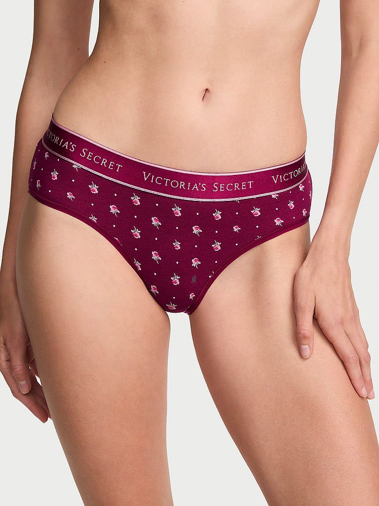Bavlněné kalhotky s logem Hiphugger v pase. Produkt má květinovou barvu a pochází z kolekce Cotton.
