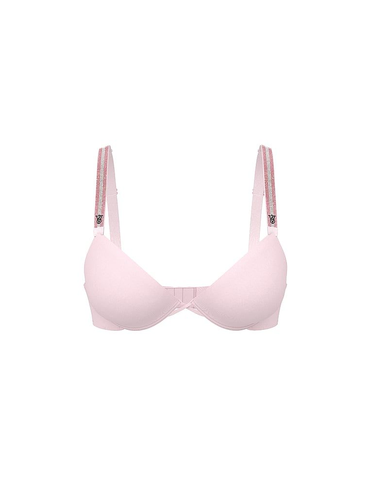Push-up zvětšující podprsenka 2 velikosti Bombshell Shine Strap. Produkt je růžové barvy a pochází z kolekce Very Sexy.