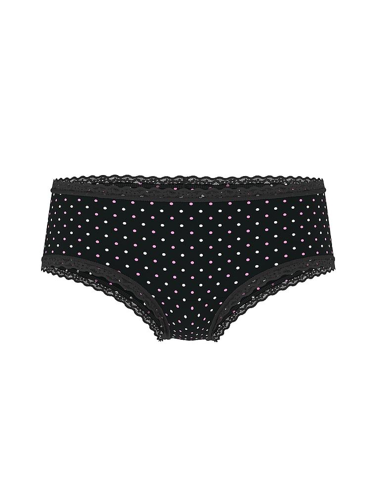 Bavlněné kalhotky s krajkou na okrajích Lace-Waist Cheeky. Produkt je vzorovaný a pochází z kolekce Lacie.
