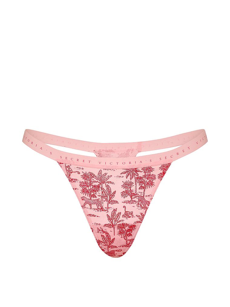 Pružné bavlněné tanga. Produkt je vzorovaný a pochází z kolekce Victoria's Secret.