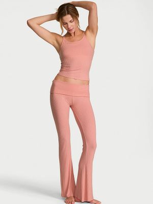 Victoria's Secret SoSoft Sada modalového žebrovaného tílka a kalhot s přeloženým pasem