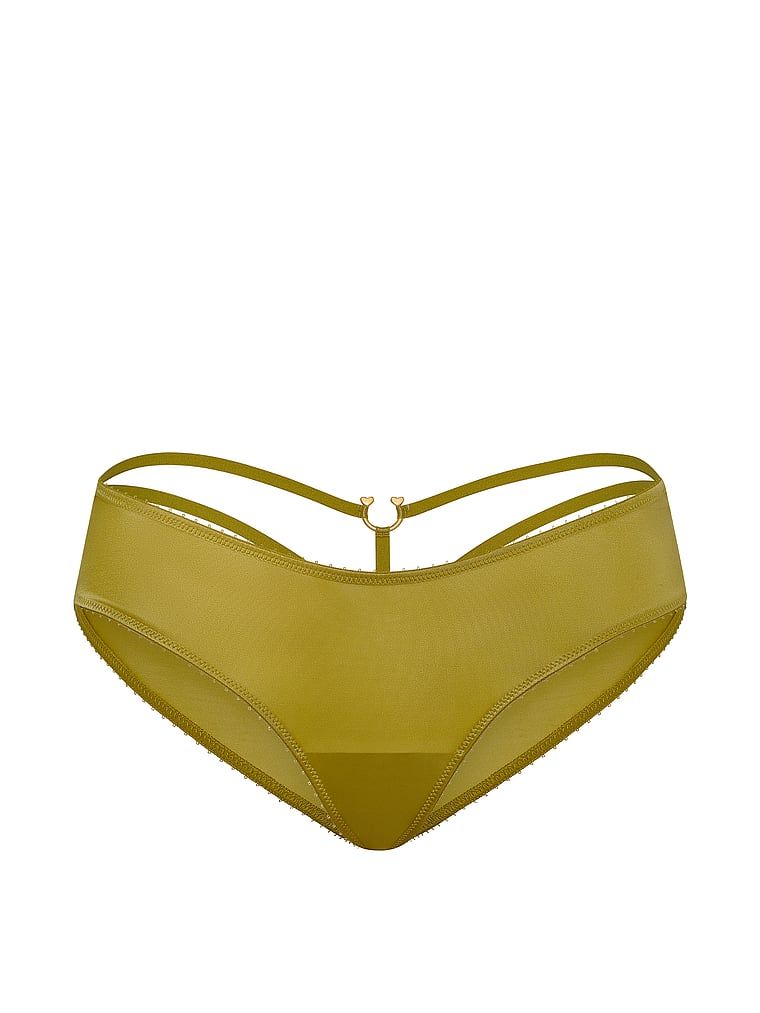 Páskované kalhotky na zadní straně Ring Hardware Cheeky. Produkt je zelené barvy a pochází z kolekce Very Sexy.