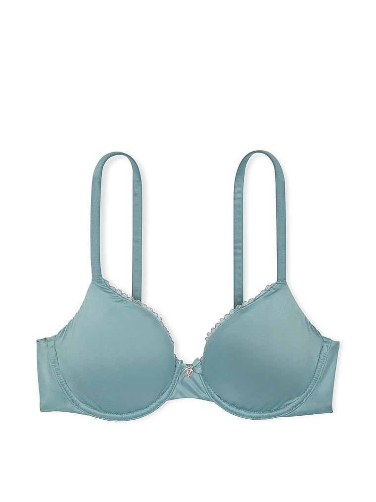 Nevyztužená podprsenka Invisible Lift Smooth Demi. Produkt je modrý a pochází z kolekce Body by Victoria.